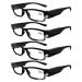 4 Pcs Reading Glasses Led Readers with Lights Fashion Glasses for Reading for Men and Women Lighted Magnifier Nighttime Reader Compact Full Frame Eyewear Unisex Clear Vision Lighted Eye Glasses(+200)