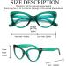 Hubeye Cat Eye Glasses for Women - Fashionable Large Frame Anti-Blue Light Green Holster - 0.0 Diopters - Buy Online on GoSupps.com
