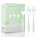 Plastic Forks 100 Pieces 6.7 Inch Reusable Plastic Forks Transparent and Robust Cutlery Sets for Birthday Party Barbecue Party Wedding ect Transparent Plastic Forks 100 Pcs