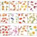 12 Boxes DIY Manicure Wood Pulp Flakes Simulation Leaf Autumn Nail Art Sequins Holographic Maple Leaves Nail Paillettes