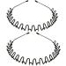 WantGor Metal Headbands 2 Pack Fashion Unisex Black Hairband Spring Wave Non Slip Sports Headwear Hair Hoop Hair Accessories