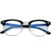 Kursan Blue Light Blocking Glasses for Women & Men | Semi-Rimless Fake Nerd Eyeglasses - Bright Black Gold 52mm - Buy Online on GoSupps.com