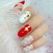 Shop Hujl 3D Flower & Rhinestone Artificial Nails - Full Cover Acrylic Manicure for Stunning Looks | International Shipping Available - Buy Online on GoSupps.com