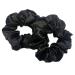 2 PCS Hair Scrunchies Black Color Satin Silk Stretchy Solid Color Hairbands for Thick hair Curly Hair Thin Hair Sleeping Traceless Frizz Prevention Girls Women Use Black 2pcs
