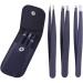 Stainless Steel Eyebrow Clip 3PC Set - Multifunction Tweezer for Facial Hair Removal - Black - Buy Online on GoSupps.com