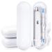 Travel protective cover for electrical toothbrush and replacement brush head Uraqt Reis-etui bag-compatible with standard oral b and philips #1 white 3 pieces white-smooth