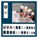 24pcs Detachable Artificial Nails Set - Black Checkerboard Full Nail Art Tips | Short Square Design - Buy Online on GoSupps.com