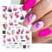 Marble Wave Design Nail Decals 3D Self-Adhesive Nail Stickers - Pink Blue Colorful Stripes - 6 Sheets - Acrylic Nail Decoration for Women - Buy Online on GoSupps.com