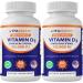 Vitamatic 2 Pack Vitamin D3 50,000 IU (as Cholecalciferol), Once Weekly Dose, 1250 mcg, 60 Veggie Capsules 1 Year Supply, Progressive Formula Helping Vitamin D Deficiencies (Total 120 Veg Capsules)
