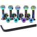 9PCS Dazzling Color Skateboard Hardware Set - Deck Mounting Screws, Nuts, Hex Key - Longboard Cruiser Fasteners - 1-1/4, 1, 7/8, 0.88 Inches - Buy Online on GoSupps.com