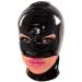 Latex hood holes for the eyes nose and jaw black large black L