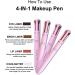  Deno 4-in-1 Makeup Set: Eyebrow Pencil Eyeliner Lip Liner and Highlighter. Multicolored Eyebrow Pencil Waterproof Eyebrow Pencil for Eyes Lips and Face. - Buy Online on GoSupps.com