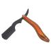 Straight Edge Razor Blade Holder Beard Razor with Wooden Handle Sharp Shave for Men with Manual Safety (without blade)