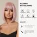 OUFEI Pink Bob Wig With Bangs Short Straight Wig For Women Synthetic Hair Wigs for Daily Party Cosplay Wear Pink(1059-1) - Buy Online on GoSupps.com