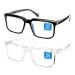 Blue Light Blocking Computer Gaming Glasses 2Pack Anti Glare Eyestrain Men/Women Black and Clear