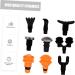 Clispeed 9-Piece Black Fascia Massage Head Set - 6 Durable Ball Attachments for Fitness & Relaxation | International Shipping Available - Buy Online on GoSupps.com