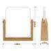 Square White Vanity Makeup Mirror - 1x/3x Magnification, Double Sided 360 Rotation, Portable Tabletop Design with Bamboo Stand - Small Standing Mirror for Desk - Buy Online on GoSupps.com