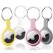 Airtag Case 4-Pack with Keychain Thingsbag Air Tag Holder Compatible with Apple GPS Locator Silicone Apple Airtags Cover Protection for Item Tracker Anti-Lost and Anti-Scatch yellow/white/pink/gray