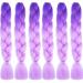 LDMY OMBRE PURPLE BRAIDING Hair- 6PCs/Pack Jumbo Braids Extensions Synthetic Kanecalon Hair for Women Dark Purple to Light Purple100g/PC 36