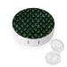Green Dragon Scale Round Contact Lens Case Print Portable Contact Lens Box Kit with Mirror Cute