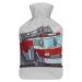 Fire engine hot water bottle with cover plush bed bottle hand warmer for adults and children 26.5X15.3cm
