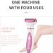 SH-Ruidu 4-in-1 Women's Electric Shaver - Painless Wireless Hair Remover for Face Legs Armpits Nose & Eyebrows - Wet & Dry Dual-Use Rechargeable White - Buy Online on GoSupps.com