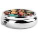 Colorful Hearts Round Pill Box | 3 Compartment Portable Travel Organizer - Buy Online on GoSupps.com
