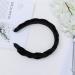 Wide Headband Fashion Suede Braid Headband Handmade Cloth Twist Hairbands for Women Girls (Black) - Buy Online on GoSupps.com