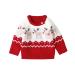 ESHOO Baby Boys Girls Christmas Deer Print Knitwear Pullover Sweater Boys Girls Xmas Jumper 12-18 Months Red
