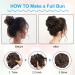 AOMIG Dark Brown Messy Bun Hair Piece Updo Extensions for Women - Curly Wavy Hairpieces Scrunchies - Buy Online on GoSupps.com