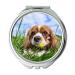 Mirror Compact Mirror Dog Green Gras pocket mirror portable mirror