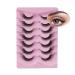 Fox Eye Lashes 7 Pairs Natural Wispy Lashes Soft Mink False Eyelashes Fluffy Eyelashes Russian Strip Lashes Cat Eye Lashes Reusable Fake Individual Eyelashes