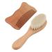 Newborn Baby Natural Wool Comb  Beautiful Appearance Exquisite Workmanship Wooden Baby Hair Brush and Comb Set Close to Skin Massaging Scalp for House