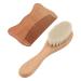 Newborn Baby Hair Brush  Gift Close to Skin Wooden Baby Hair Brush and Comb Set for House
