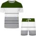 Men's Summer Sport Set - Crew Neck Tee Shirt and Shorts Outfit - Floral Tracksuit - Army Green - 3X-Large - Buy Online on GoSupps.com