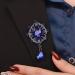 Shop Something Blue Crystal Dangle Drop Black Brooch Pin for Women & Men - Elegant Dress Suit Jewelry - Buy Online on GoSupps.com