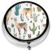 Buy Alpaca Llama Printed Mini Round Pill Box - 3 Compartment Travel Organizer for Medicine Home & Office Use - Buy Online on GoSupps.com