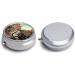 Round Pill Box with Amsterdam Bicycle Print | 3 Compartment Decorative Metal Pill Organizer | Portable Pocket Pill Case - Buy Online on GoSupps.com