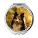 Mirror Compact Mirror Dog Sheltie Close Up Autumn pocket mirror portable mirror