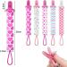 Baby Pacifier Chain Dummy Clip 5pcs Set for Girls | Pacifier Holders with Plastic Clasp | Teething Toys for Babies | Fits All Dummies & Soothers - Buy Online on GoSupps.com