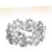 Solustrie 3PC Wedding Bridal Bracelets | Pearl Tennis & Elastic Stretch Bracelets for Women - Silver - Buy Online on GoSupps.com