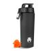 BONMIXC Tritan Protein Shaker Bottle 28oz BPA/BPS/BPF Free Sports Bottle Shaker 800ml Protein Shake Cup with Blender Ball Frosted Black