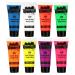 Bowitzki UV-Neon body color 8 x 10 ml facial painting set black light make-up set-up set in the dark fluorescent face painting for adults festival