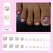 Short Square Flower Leaf False Toenails with Gold Glitters - 24Pcs - Buy Online on GoSupps.com