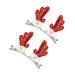 Beaupretty Kids Pairs Elk Sequin Barrette Xmas Hair Accessories Xmas Hair Decorations Reindeer Hairpin kids barrettes for hair Holiday Hair Clips fabric child two piece suit elk Fabric