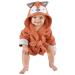 CuteOn Unisex Baby Kids Cartoon Animal Flannel Hooded Bathrobe Pajamas Nightwear 110 Fox