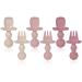 Baby Fork and Spoon Set 6 Pcs Silicone Toddler First Self-Feeding Cutlery Easy Grip Toddler Utensils for Baby Led Weaning 6 Months+ (Beige&Pink&Red)