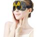 Yellow Nuclear Radioactive Symbol Reactor Sleep Mask - Adjustable Strap Eye Cover for Men and Women - Blocks Light for Travel and Nap - Buy Online on GoSupps.com