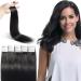 Silk -Co Tape in Extensions Real hair - #1 deep black - 20 whip x 4cm wide/2.5g - 50g hair extension remy real hair extensions tape 50cm