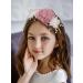 IYOU Girls Princess Headband Pink Flower Hair Bands Pearls Birthday Wedding Communion Hair Accessories for Kids